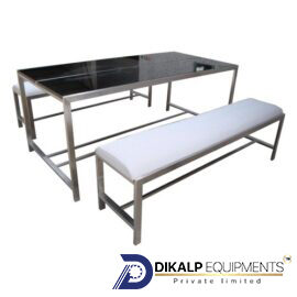 SS Dining Table With Bench