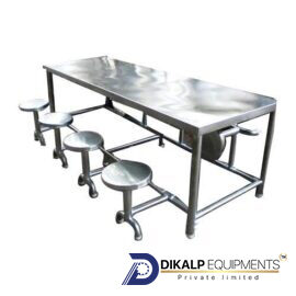 SS Dining Table With Stool